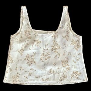 Vintage 90’s Victoria’s Secret Floral Lightweight Camisole Tank Top Cream Tan M